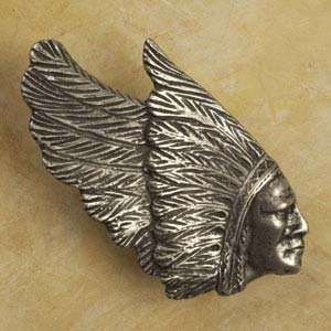  Indian Chief Pewter Cabinet Knob/Pull: Home Improvement