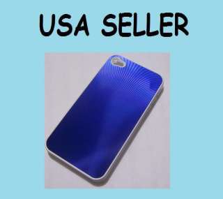 NEW BLUE HARD CASE COVER FOR IPHONE 4 + ANTI GLARE SCREEN PROTECTOR AT 