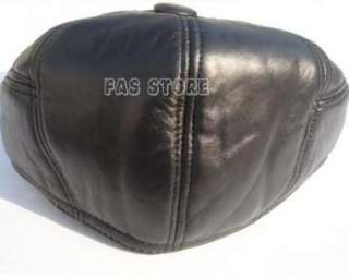 mens 100% real sheep leather beanie Cap/hat *S,M,L,XL  