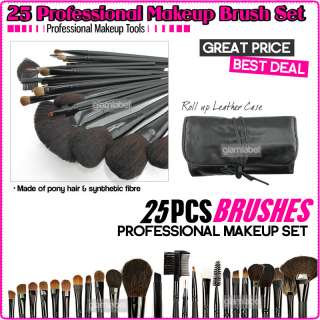 features professional set of 25 pcs make up brushes in kit all brushes 