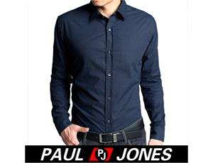 PJ Mens Luxury Fashion Casual strechy slim fit Formal/dress shirts 