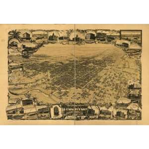 Historic Panoramic Map The city of Stockton, San Joaquin County, Cal 