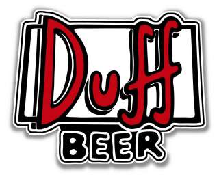 DUFF BEER DECAL STICKER HOMER BARNEY SIMPSONS BAR PARTY  