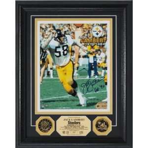 Jack Lambert Framed Steelers 24KT Gold Coin Autographed/Hand Signed 
