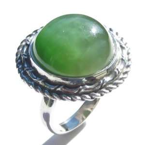  Jade and Sterling Silver Round Ring Ian and Valeri Co 