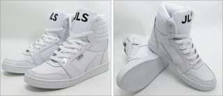 Mens White Shiny High Top Sneakers Shoes US size 6~10  