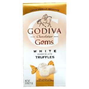 Godiva Chocolatier White Chocolate Truffle Gems 3.9 Oz Gift Bag (Pack 