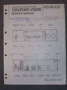 Kenwood Service Manual~105VR/KR V5090 AV Receiver  