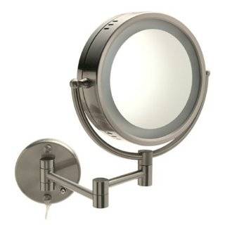 Jerdon HL95N 5X Magnification Two Sided Wall Mount Lighted Mirror