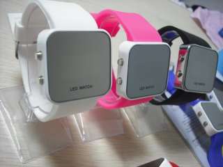 Lady Day Year Mirror Dial LED Digital Watch Pink #RV1  