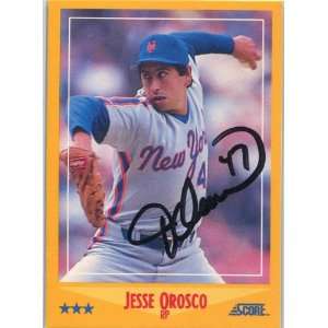  Jesse Orosco Autographed/Signed 1988 Score Card Sports 