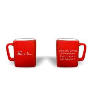  Love is All Fun And Games Square Coffee Mug: Everything 