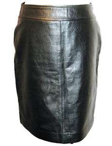 Womens Black Cowhide Leather Skirt OLD NAVY Size 6  