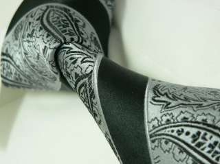   Black Paisleys Mens Silk Tie Set: Tie+Hanky+Cufflinks Exclusive  