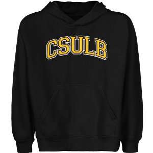 Long Beach State 49ers Youth Black Arch Applique Pullover Hoody 