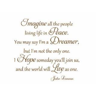 Imagine All The People Living Life In Peace John Lennon Vinyl Wall 