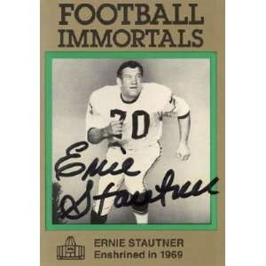 Ernie Stautner Autographed Football Immortals Card #109   Pittsburgh 