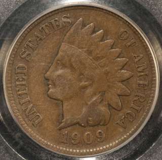1909 S Indian Head Cent Penny PCGS Certified F15 Fine  