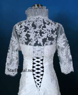 Sleeve Ivory Lace Wedding Bridal Bolero Jacket Shrug S, M, L #51 