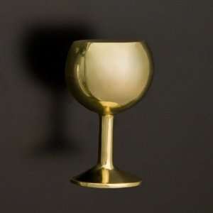 Wine Glass Cabinet Knob   Polished & Lacquered Brass