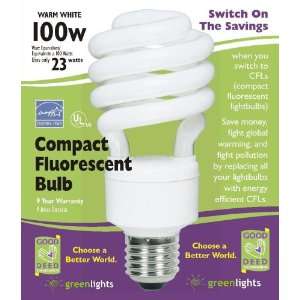 23W Spiral Compact Fluorescent Light(CFL) Bulbs(100 Watt Incandescent 
