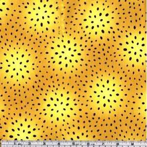  45 Wide Backyard Safari Dots Yellow Fabric By The Yard 