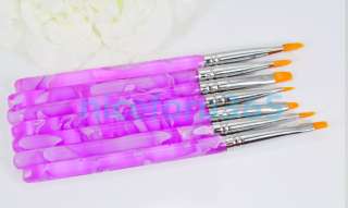   Acrylic Nail Art Tips Design Builder Brush Set Painting Pen Drawing