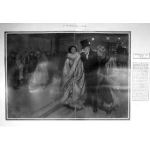  1908 FRED LEIST NIGHT SCENE THAMES EMBANKMENT LONDON: Home 