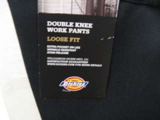 New Dickies Mens Double Knee Work Pant Black Loose Fit Style# 85283BK 