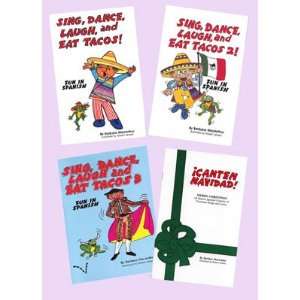  Sing, Dance, Laugh and Eat Tacos Set of 4 Spanish 