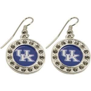  NCAA Kentucky Wildcats Ladies Round Crystal Earrings 