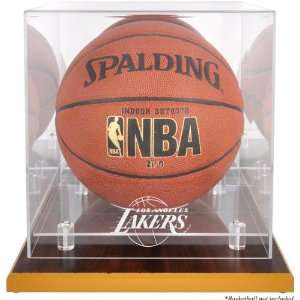  Los Angeles Lakers Woodbase Logo Basketball Display Case 