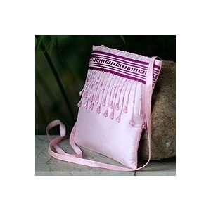  Silk shoulder bag, Pink Lahu Sky