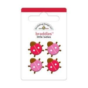  Ladybug Garden Braddies Brads 4/Pkg   Little Ladies Arts 