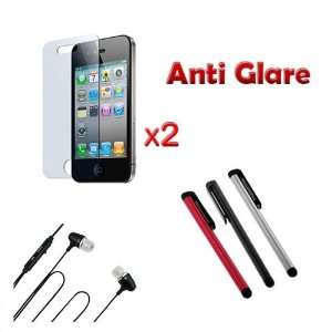  2 packs of Anti Glare Screen Protector + Black/Silver/Red 