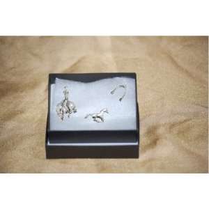   Pewter Pin Badges Cowboy Rodeo Running Horse Spurs: Home & Kitchen