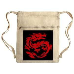  Messenger Bag Sack Pack Khaki Tribal Red Dragon 