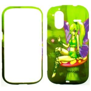 HTC AMAZE 4G GREEN MUSHROOM NYMPH RUBBERIZED COVER HARD PROTECTOR CASE 