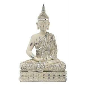   18 White Thai Buddha Meditating Peace Harmony Statue: Home & Kitchen