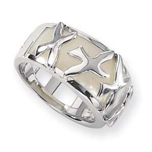 Nina Ricci Sterling Silver Mother of Pearl Dove Ring