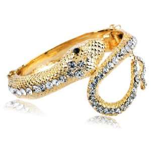  : Vogue Clear Swarovski Crystal Snake Hinged Bangle Bracelet: Jewelry
