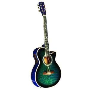  INDIANA Madison MAD FLBL Acoustic Electric Guitar   Blue 