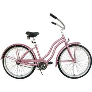   : Ladies Single Speed Deluxe Beach Cruiser in Pink: Sports & Outdoors