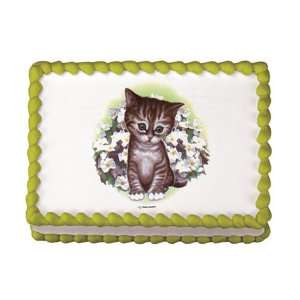 Lucks Edible Image Kitten With Flowers, 1 ea  Grocery 