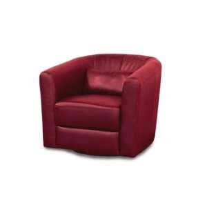  Angelica Red Leather Swivel Accent Chair: Home & Kitchen