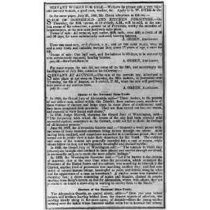    The Liberty Almanac,1847,page with slave trade news