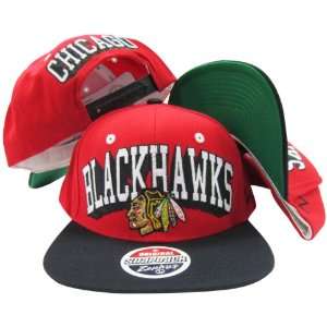  Chicago Blackhawks Red/Black Two Tone Snapback Adjustable 