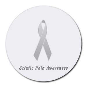 Sciatic Pain Awareness Ribbon Round Mouse Pad: Office 