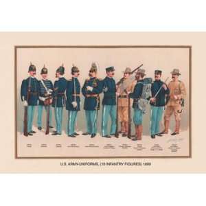  Uniforms (10 Infantry Figures) 1899 28x42 Giclee on Canvas 