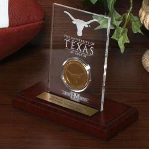 NCAA Texas Longhorns 24kt Gold Coin Etched Acrylic Plate  